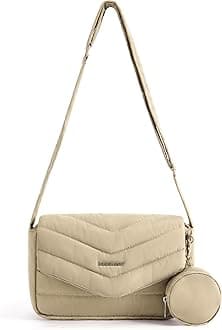 BAGSMARTCrossbody Bags for Women, Quilted Puffer Shoulder Bag, Handbag Small Purses for women