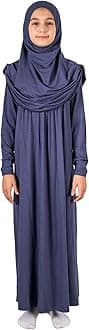 Muslim Dress for Girls, Long Sleeve One-Piece Islamic Prayer Dress, Hijab for Kids, Girls Abaya, Islamic Gifts