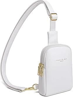 INICAT Travel Small Sling Bag Leather Crossbody Bags for Women Fanny Packs Cross Body Bag for Woman Cross Body Purses, White, Small, Fashion