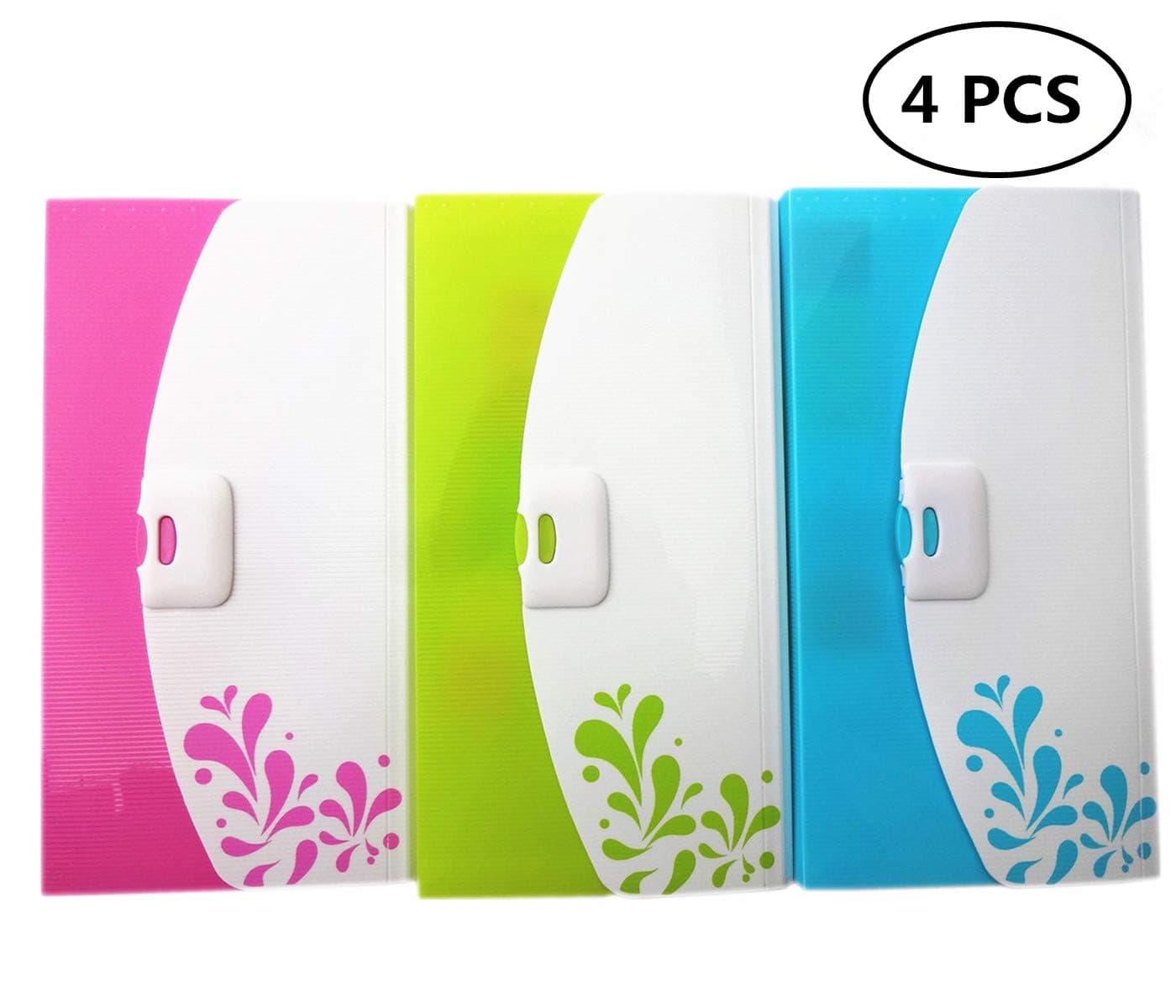 KINARY Expanding File Folder,Subdivision Accordion File Folder Organizer PP Wallet for Cards,Coupons,Receipt,10.23 x 5.39,12 Pockets with Tabs(Set of 4)