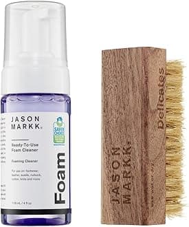 Jason Markk Shoe Cleaning Care – RTU Foam, Brush & Kits – Safe for Leather, Suede, Nubuck, Canvas, Mesh, Cotton & Knits – Effectively Cleans & Conditions, Purple