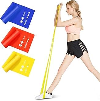 Natural Rubber Resistance Bands For Toning. Strength Training, Stretching, Physical Therapy, Pilates, Yoga Exercises Home Fitness Workouts For Men/Women (15Lbs - 6Ft - Yellow Band)