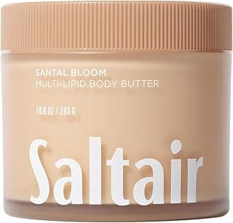 Multi-Lipid Body Butter - Rich, Nourishing Hydrating Body Cream with Ceramide Complex, Coconut Oil, Shea Butter, and Sea Buckthorn. Moisturizing Dry Skin Care. 10oz Jar - Santal Bloom