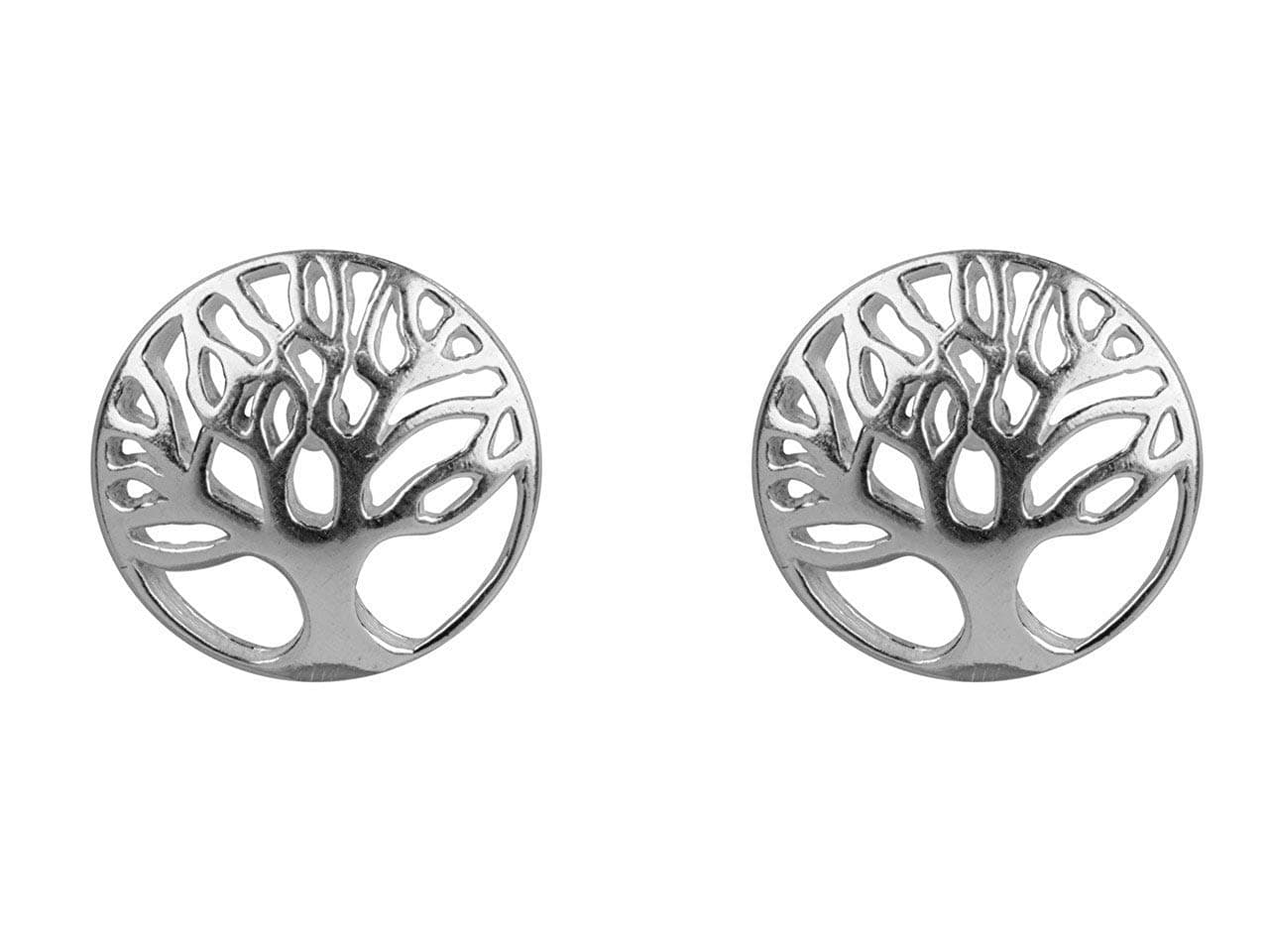925 Solid Sterling Silver Tree Of Life Ear Studs Comes Gift Boxed
