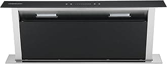 Cookology CDD905BK 90cm Downdraft Cooker Recirculating Chimney Hood Kitchen Island Extractor Fan, 4 Speed Touch Control with LED Light - in Black