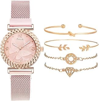 YwhalepWomens Watch Gifts Set with Bracelet Rose Gold for Lady Female Elegant Luxury Wrist Watches Ladies Stylish Bracelet Watches