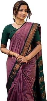 SGF11 Women's Kanjivaram Soft Lichi Silk Sari with Blouse Part