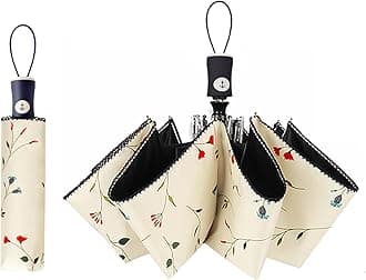 UV Sun Umbrella Compact Folding Travel Umbrella Auto Open and Close for Windproof, Rainproof & 99% UV Protection Parasol with Black Anti-UV Coating