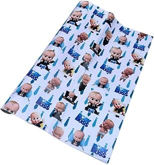 LA TROVE Colourful Gift Wrapping Paper Sheet For Gift Packing|Gift Wrap Roll, Gift Papers Sheets, Gift Cover Wrapping Paper(Boss Baby) (Pack 0F 10),White