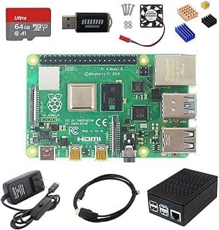 DIGISHUO Raspberry Pi 4B Model B 2/4/8GB RAM DIY Kit Case Fan SD Card Micro-SD HDMI (4G Module 8 in 1 Kit)