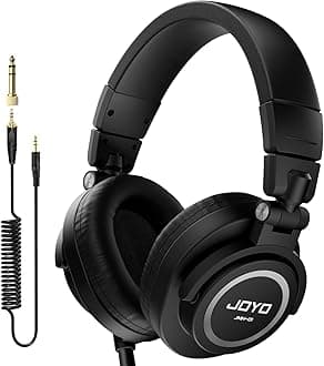 JOYO Studio Monitor Headphones Wired Audio Recording Monitor Headset Over Ear Headphones for Mixer Amplifier Podcast Keyboard Piano Deep Bass 3M Cable (JMH-01)