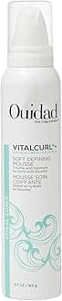 Ouidad VitalCurl+ Curl Defining Mousse, Lightweight Hair Foam, Styler for Soft, Touchable Hold, Adds Shine, Bounce & Volume, For Spiral Curls