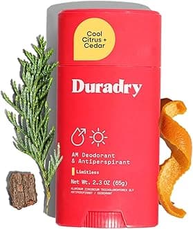 Duradry AM Deodorant & Antiperspirant - Prescription Strength Deodorant for Hyperhidrosis, Antiperspirant for Women & Men, Armpit Sweat Protection, Silicone-free - Limitless, 2.3 Oz (Pack of 1)