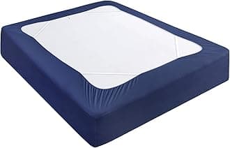 Moonsea Box Spring Cover King Size, Elastic Fabric Wrap Around 4 Sides Bed Skirt, Sleek Alternative for Bed Skirts for Hotel/Home, Fits Box Springs up to 13”, Navy