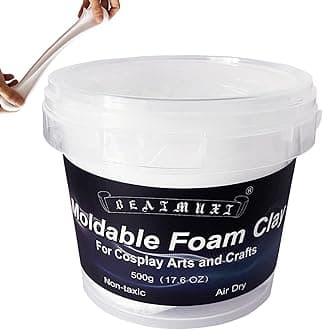 Foam Clay Cosplay Moldable Air Dry Foam Clay Craft 500g White Lightweight Sculpting Foam for Costumes Sanding Cosplay (500g, White)