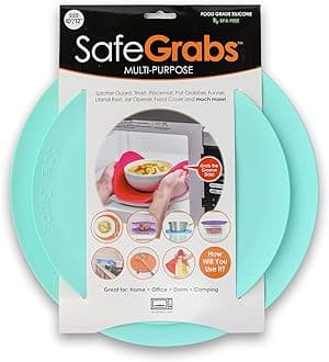 Safe Grabs: Original Microwave Mat as Seen on Shark Tank | Splatter Guard, Trivet, Hot Pad, Pot Holder, Minimize Mess (BPA Free, Heat Resistant, Dishwasher Safe), Seafoam