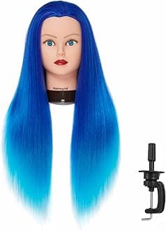 Hairingrid 26"-28" Mannequin Head Hair Styling Training Head Manikin Cosmetology Doll Head Synthetic Fiber Hair and Free Clamp Holder (R71919WD0320)