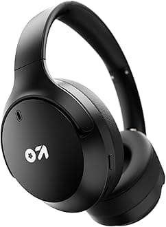Q Over Ear Bluetooth Headphones with 70H Playtime, 40mm Bass Drivers, Zen™ ENC Mic, Type-C Fast Charging, 4 EQ Modes, Made in India, IPX5 Headphones Wireless with mic (Black)