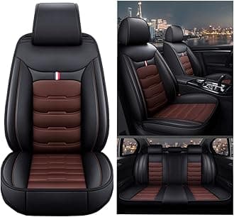 Leather Car Seat Covers Full Set for Ford Mustang/Mustang GT/Mustang MACH 1 3-Doors, Waterproof Front Rear Custom Seat Cushions Protectors Auto Four Seasons Universal Breathable Interior Accessories