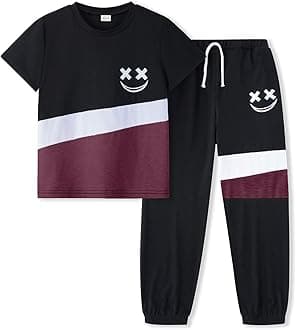 Size 5-13 Years Boys Summer/Spring Outfits Set Short Sleeve T-Shirt & Pants Kids Boys Fall Fashion Clothes Sets