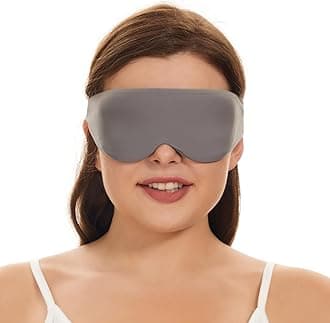 Sleep Mask for Side Sleepers Best Contoured Eye Mask for All Sleeping Positions Men and Women 100% Blackout Cover Cool Blindfold Most Comfy Headband Style, Machine Washable (Dark Grey)