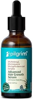PILGRIM Redensyl 3%+Anagain 4% Advanced Hair Growth Serum For Scalp (50Ml) With Rosemary & Korean Black Rice, Controls Hair Fall, Stimulates, Increases Hair Density|Hairgrowth Serum For Unisex