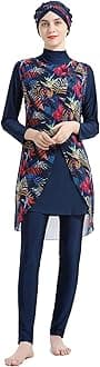 – Muslim Swimwear for Women Floral Modesty Swimsuit Islamic Hijab Burkini Beachwear Tankini Swimming Costume