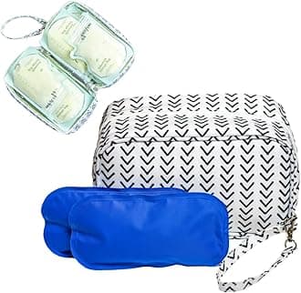Breastmilk Cooler Bag with Ice Pack - Insulated Breast Milk Cooler Travel Bag - Small Breastmilk Storage Bag Cooler with Detachable Wrist Strap