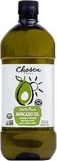 Chosen Foods 100% Pure Avocado Oil for Cooking - 1.75L - Made With Good Fats from Avocados, Naturally Refined, Never Adulterated, High Smoke Point, Non-GMO, Soy-Free, Canola Oil-Free, Gluten-Free