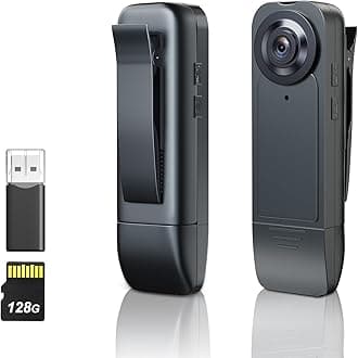Mini Body Camera【Upgrade】 128GB 1080P HD Body Camera Wearable Camcorder with Night Vision IR & Loop Record, 4-6 HR Battery Life for Daily Records, Cycling, Delivery/Serving Jobs