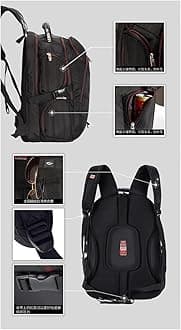 Laptop Backpack 19 Inch, FreeBiz Travel Bag Knapsack Rucksack Backpacks Hiking Bags Students School Shoulder Backpack Fits up to 19. 5 Inch Dell, Asus, Msi Gaming Laptops Macbook Computer (Black)