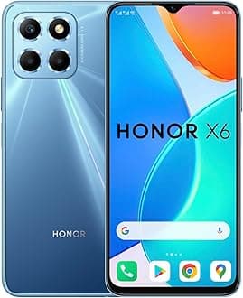 HONOR X6 Mobile Phone, 6.5 Inch Dual SIM Unlocked Smartphone, 50MP Triple Camera, 5000mAh, 4GB+64GB, Android 12（2 Year Warranty) (Renewed)