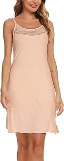 Women Full Slips Sexy Soft Slip Dress for Under Dress Spaghetti Strap Cami Slip Chemises V Neck Negligee S-XXL