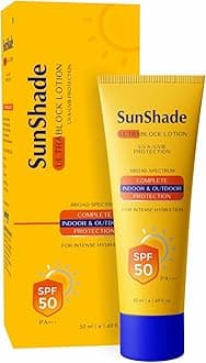Leeford SunShade Sunscreen Lotion SPF 30 PA+++ | Ultra Light, Non-Greasy, No White Cast Sun screen for Men & Women for Face & Body, Water Resistant Sun Block for All Skin Types 50ml