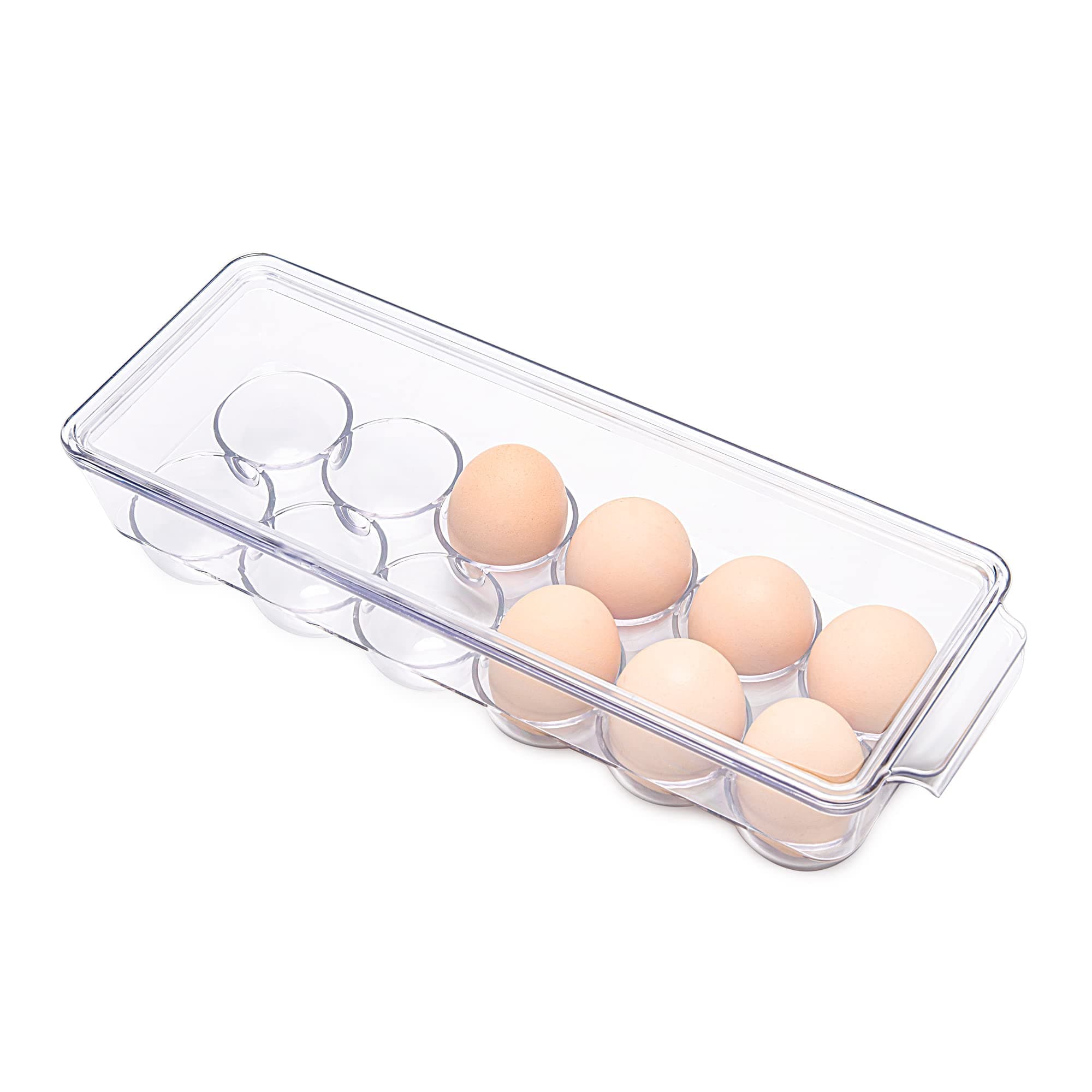 12 Eggs Holder for Refrigerator, Clear Egg Container for Fridge, Kitchen