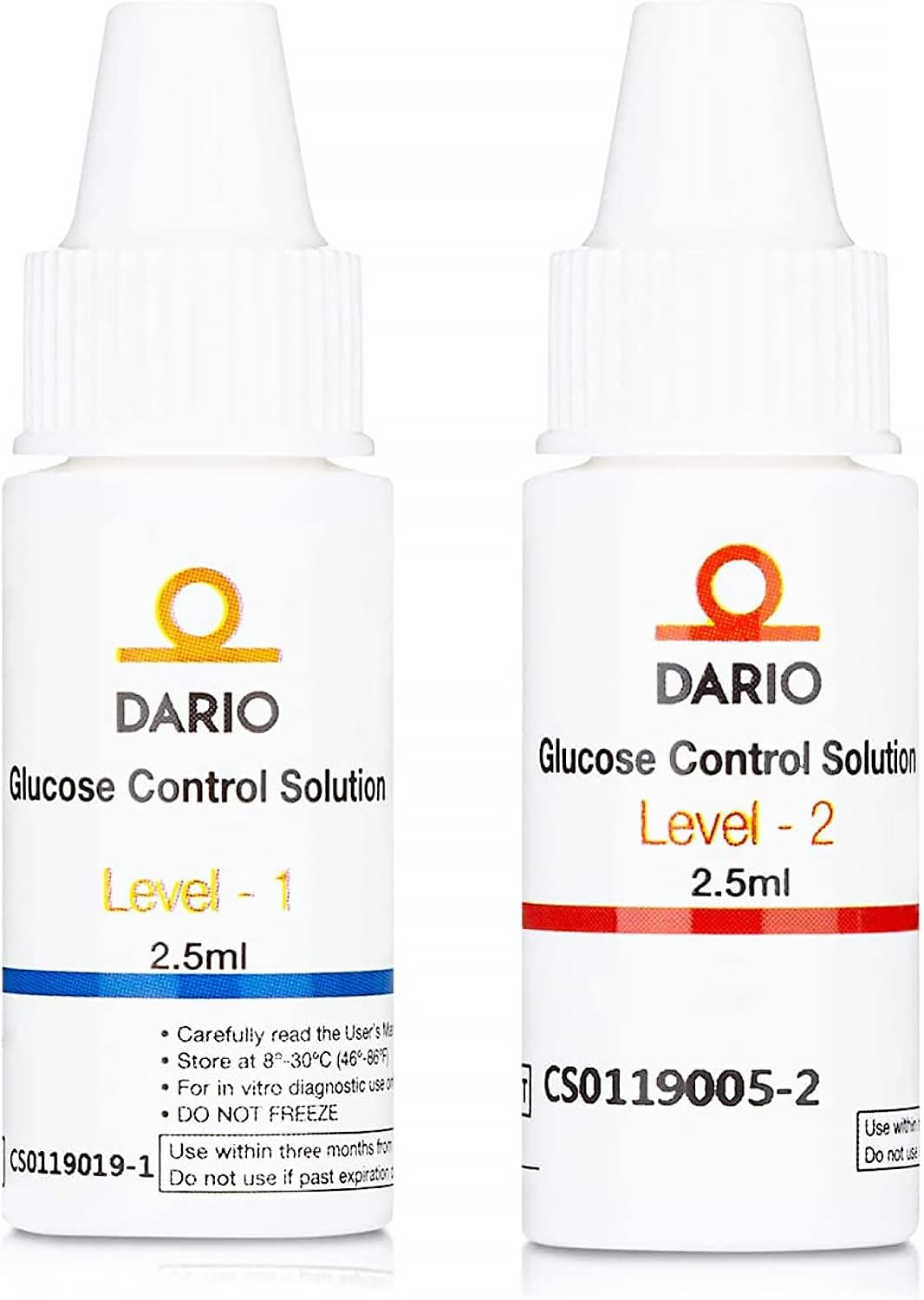 Glucose Control Solution for Test Strips Levels 1 & 2 (2.5ml)