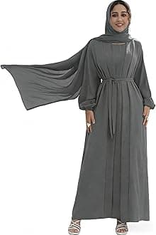 Women's Muslim Dress Two Pieces Set Islamic Prayer Abaya Modest Solid Color Muslim Outfits