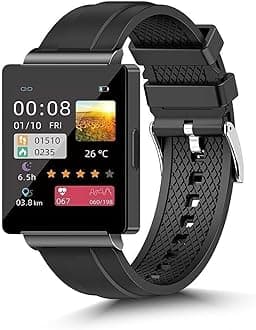 Non-Invasive Blood Glucose Test Smart Watch,NFC Access,Fitness Tracker Blood Pressure Sleep Monitor Blood Oxygen Health Tracker Watch Heart Rate Calorie Counter for Men Women (Black)
