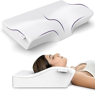 MY ARMOR Orthopedic Memory Foam Contour Cervical Pillow for Neck and Shoulder Pain, Extra Curve Neck Support Pillow for Sleeping, Dual Height, Pack of 1