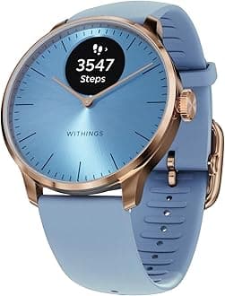 Withings ScanWatch Light - Hybrid Smartwatch, 24/7 Heart Monitoring, Activity Tracking, Cycle Tracking, Sleep Monitoring, Connected GPS, 30-Day Battery Life, Android & Apple Compatible