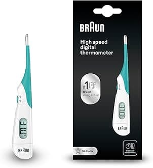 Braun High Speed Digital thermometer - Digital Stick for Multi-Site Usage - Orally, Rectally or Underarm - Baby and Infant Friendly - #1 Brand among doctors(1) - PRT1000 (Package may vary)