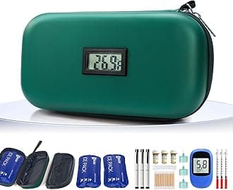 Gosemai TSA Approved Insulin Cooler Travel Case Medication Cooler for Travel with Thermometer Temperature Display Diabetic Medication Organizer Medical Travel Cooler Bag with 2 Ice Pack (Dark Green)