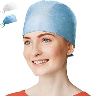 EZGOODZ Blue Surgeon Caps. Pack of 500 Disposable Head Coverings for Surgical Personnel. One Size Hats for Hospital, Clinics, Labs, Exam Rooms. Breathable Hair Covers with Stationary Ties in Bulk.