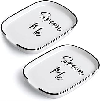 Ceramic Spoon Rest for Stove Top and Kitchen Counter, Large Holder, Coffee Rest, Heat-Resistant Cooking Utensil Rest, Modern Kitchen Decor, Set of 2