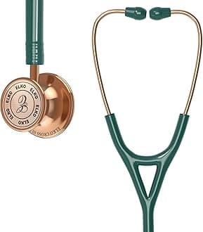 - EL-190 Rose Gold edition CROSS III SS stainless steel dual head acoustic stethoscope | Adult & Pediatric Stethocope with Double-sided Rose Gold Chestpiece | Two-Way PVC Tubing | Doctors & Medical Students (Green)