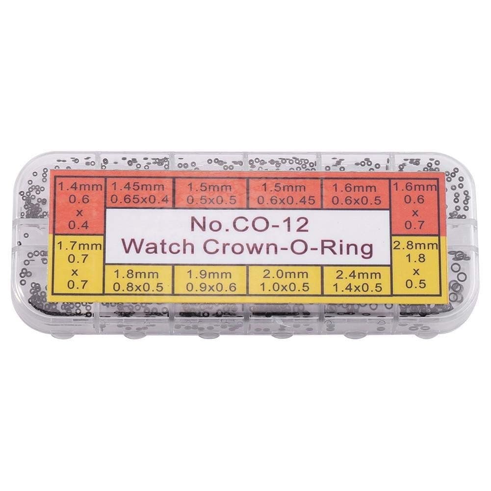 Waterproof O-Ring, 1.4-2.8mm 12 Sizes Rubber Rings Watches Gaskets, Tiny Crown-O-Ring Box Set, for Professional Plumbing Washer Seal, Faucet, Automotive, Mechanic, Door, Auto Quick Repair