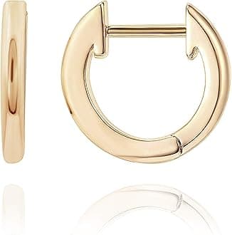 14K Gold Plated Ear Cuff | Gold Huggie Earrings for Women | Dainty Cuff Earrings & Small Hoops | Trendy Fashion Jewelry