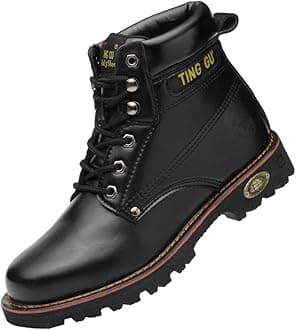 TING GUSteel Toe Mens Womens Safety Boots Work Waterproof Shoes Leather Indestructible Protect Working Ankle Footwear