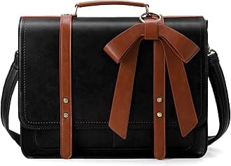 ECOSUSI Women Briefcase PU Leather Laptop Bag Large Shoulder College Satchel Bagfit 15.6" Laptop