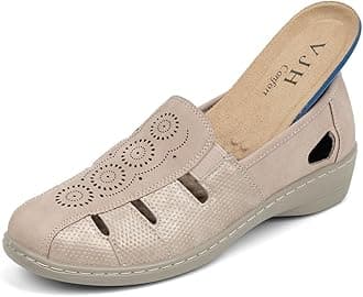 VJH confort Women’s Flat Shoes, Slip-on Round Toe Light Weight Comfort Casual Walking Shoes